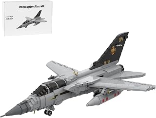 BICRKTOMXY MOC-131194 1:35 Military Long Range Interceptor Fighter Building Block Set, 1484 Pieces Air Force Airplane Sets, Home and Office Decor & Collectible Gift for Aircraft Enthusiasts