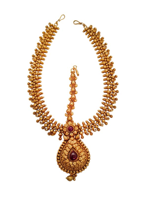 DKS SPARKLING STYLE Traditional Mathapatti for Women – Wedding Wear Head Jewellery-image-34