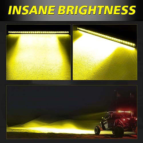 Image of 40 Inch Amber Single Row LED Light Bar w /Wiring Kit & Cover