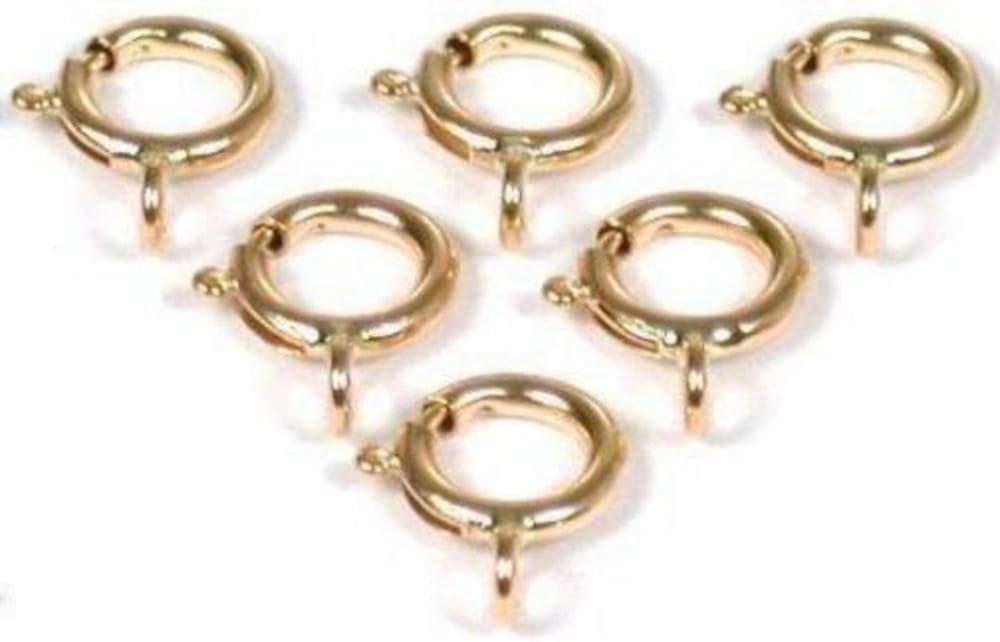6 14k Gold 5.5mm Spring Ring Finding Clasps