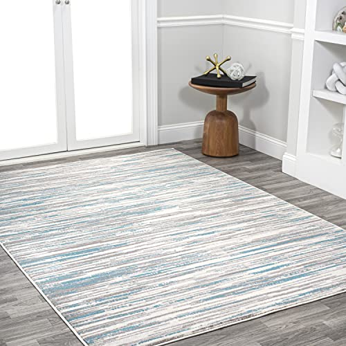 Tapete decorativo gris y azul, 72x47 pulg, contemporáneo miniatura 4