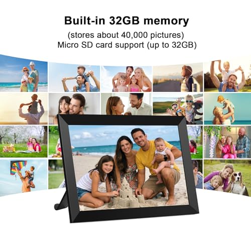 Image of FRAMEO WiFi 10 inch Digital Photo Frame 32GB Electronic Digital Picture Frame with 1280x800 IPS Touch Screen Auto-Rotate Share Photos /Videos Instantly via Frameo App, for Grandparents & Family