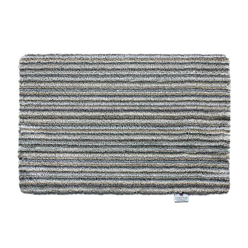 HUG RUG Washable Dirt Trapper Door Mat Kitchen Hallway Doorway Made in the UK Select Portland Stone Stripe 50X75
