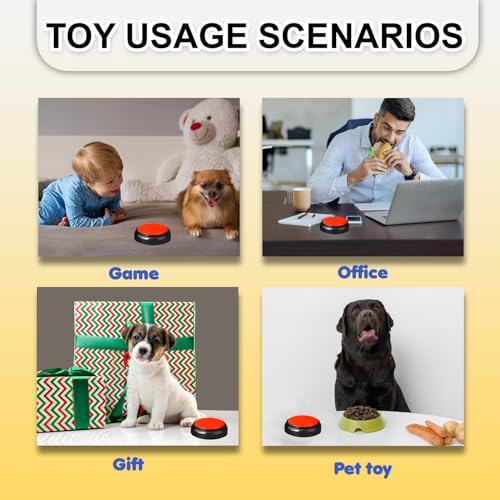 Image of YellowCult Voice Recording Button for pet Communication, 30s Record & Playback Pet Training Buzzer for Dog, Cat Puppy Clicker Toy, Talking Button for Pet Interaction & Learning, Home Use, Gifts