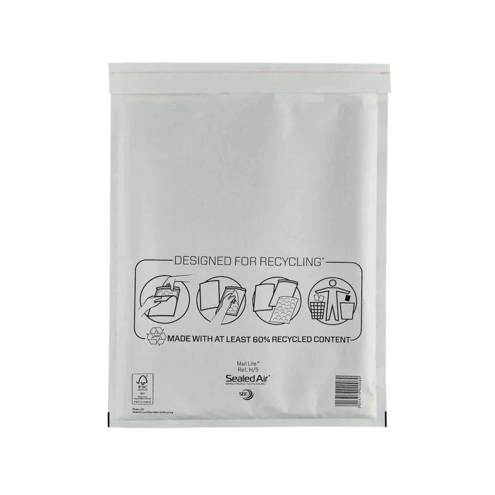 Mail-Lite H/5 H5 - 270 x 360mm Sealed Air Mail Lite White Padded Envelope Mail Postal Bags (50 Pack)