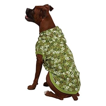 Casual Canine Polyester/Cotton Bone Heads Waffle Dog Hoodie, X-Large, 24-Inch, Green