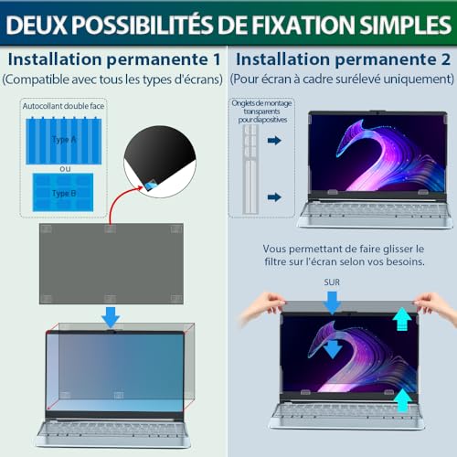 Filtre de confidentialité pour ordinateur portable amovible STARY en TGV et café - 4