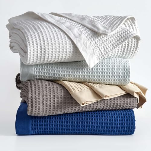 100% Cotton White Blanket Full/Queen Size for Bed - Breathable