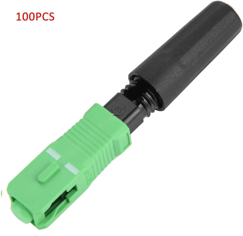 Akozon SCAPC Embedded Optic Fiber Quick Fast Connector,100Pcs Optic Fiber Connecting Adapter, Straight Plug, Fiber Connector for Optical Fiber Transmission Lines, and
