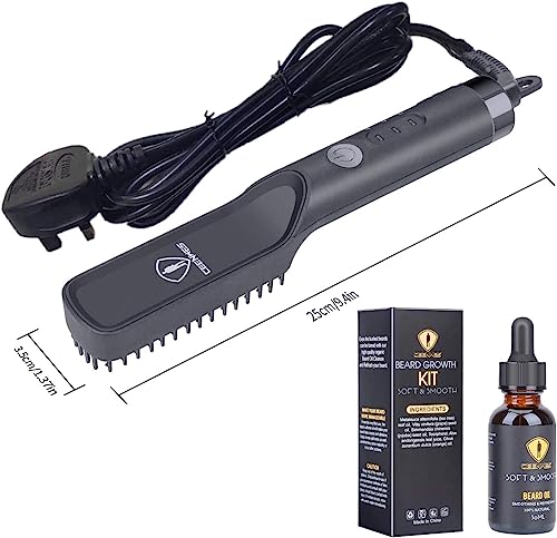 Ceenwes 3 in 1 Professional Beard Straightener with Beard Oil & Balm, Portable Hair Straightener Brush for Men & Women - Image 3