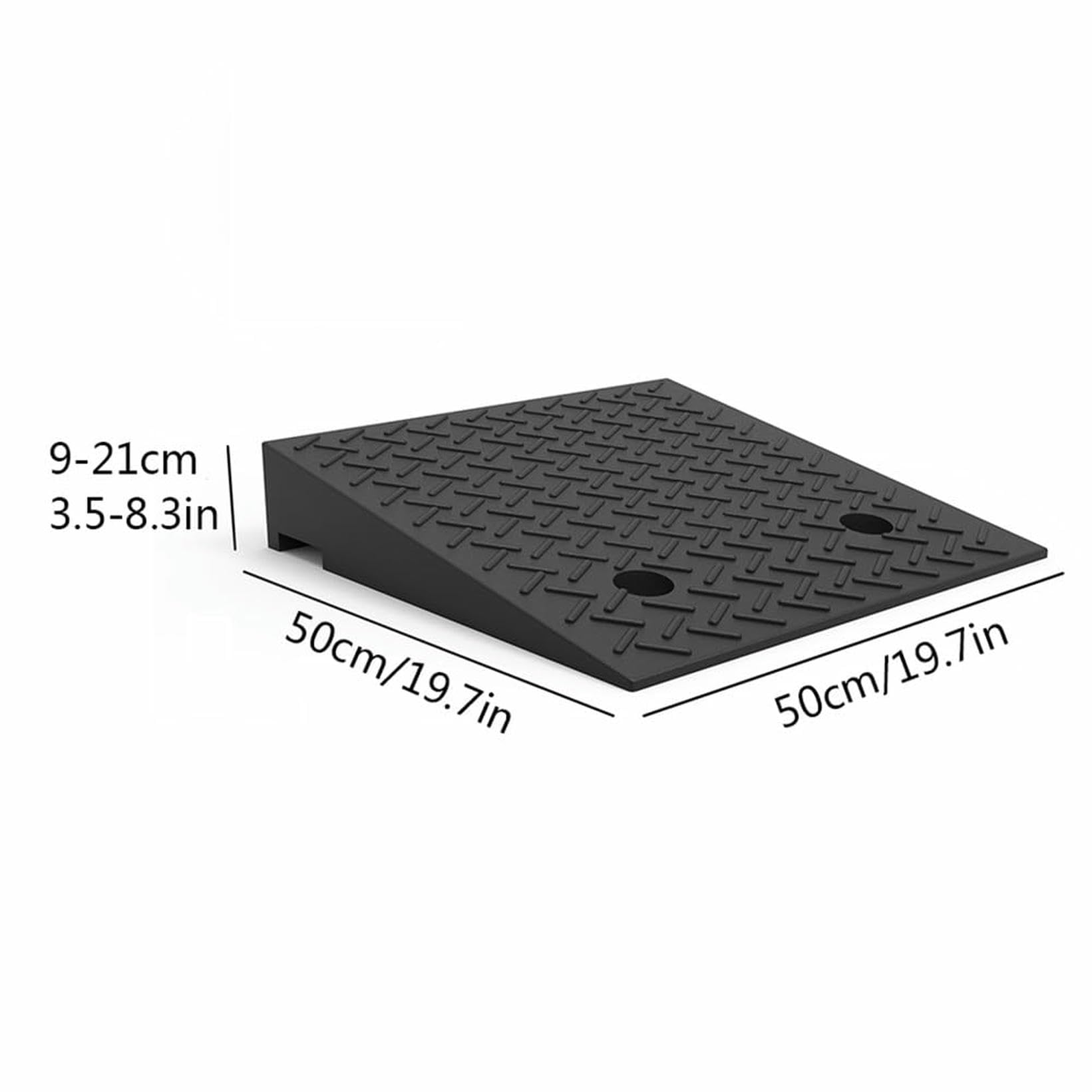 Rampa De Goma, 9-21 Cm Rampa De Umbral De Altura De Elevación, Rampas De Paso para Vehículos Sillas De Ruedas Motocicletas Bicicletas Trolley Scooter (50x50x9cm)