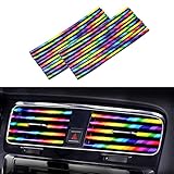 20 Pcs Car Air Conditioner Outlet Decoration Strip, Waterproof Bendable Accessories Protection for Car Air Vent, Compatible with Most Air Vent Type, Car Interior Accessories for Men Women (Multicolor)