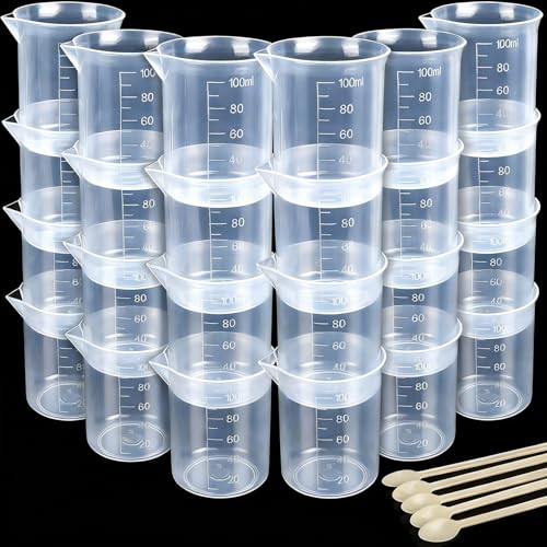 Set de 24 vasos medidores de resina 100 ml plástico miniatura 1