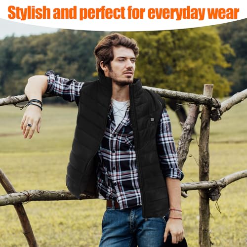 Honoson 2 Pcs Heated Vests for Men Women Adjustable Rechargeable Jackets with 3 Heating Levels for Winter Warm Outdoor 7