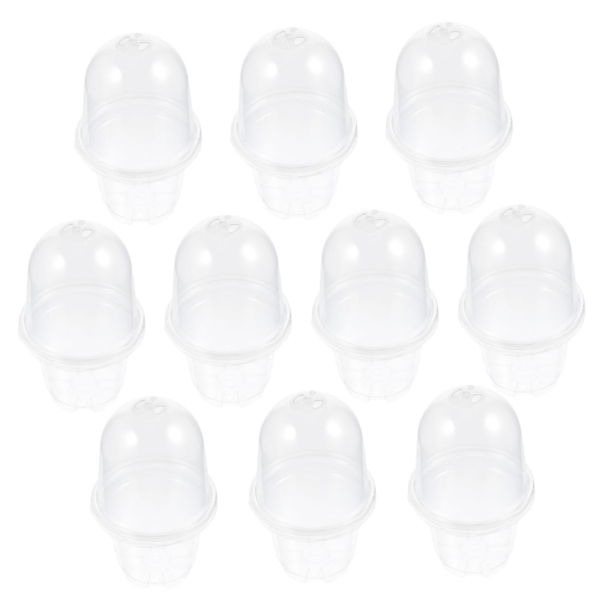 Toddmomy 4 Ensembles Pots de Semis Plastiques avec Couvercle Pots de Jardinage Idéaux pour Plantes et Drainage et Design Pratique