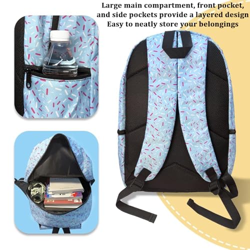 Ice Cream Backpack Kawaii Shoulder Bag with Side Pockets, Cute Lightweight Daypack Daily Use for Boys and Girls (White)3