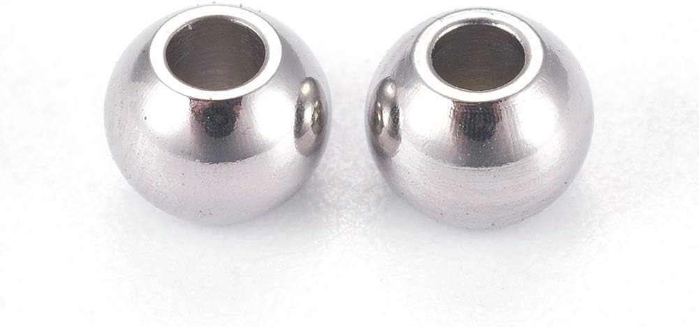 Fashewelry 500Pcs Stainless Steel Rondelle Round Spacer Beads 4mm Polished Smooth Metal Loose Ball Beads for Jewelry Making Hole: 1.5mm