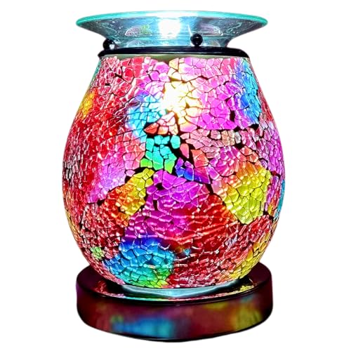 Cello Multi-Colour Mosaic Touch Electric Wax Melt & Oil Burner – Scented Fragrance Diffuser, Home & Living Room Décor, Night Light, Bedroom & Office Accessories Present Aroma Gift Touch Control