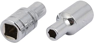 Aexit 1/4-inch Square Hand Operated Tools Drive 5/32-inch 6 Point Impact Socket Silver Tone 2pcs Model:84as403qo357