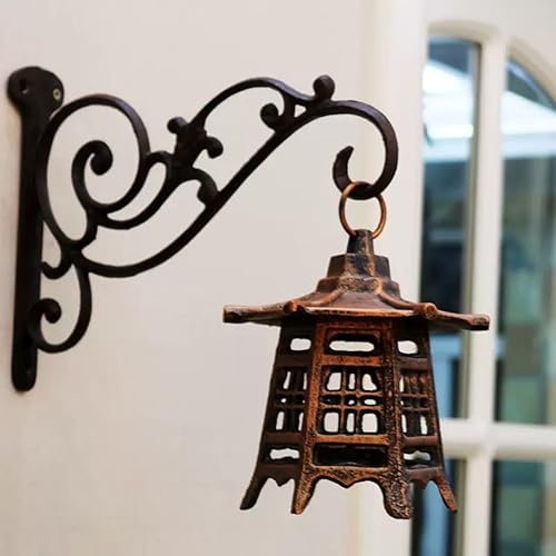 Miniatura 3 de Candelabro, Candelabro decorativo Portavelas de hierro fundido, soporte de vela de metal, linterna de pagoda, portavelas colgante