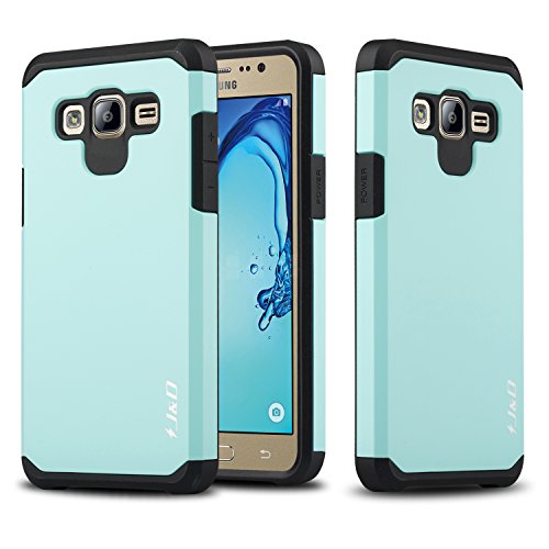 J&D Case Compatible for Galaxy On5 - Heavy Duty Dual Layer Hybrid Shock Proof Protective Rugged Bumper Case - Mint