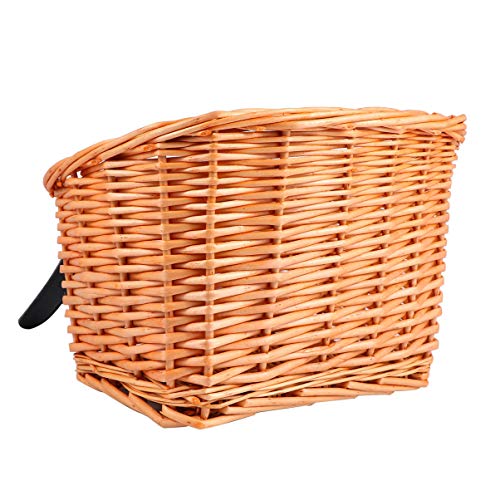 CLISPEED Crianças Guiador Dianteiro Cesta de Bicicleta Guiador Dianteiro Cesta de Vime Bicicleta Tir