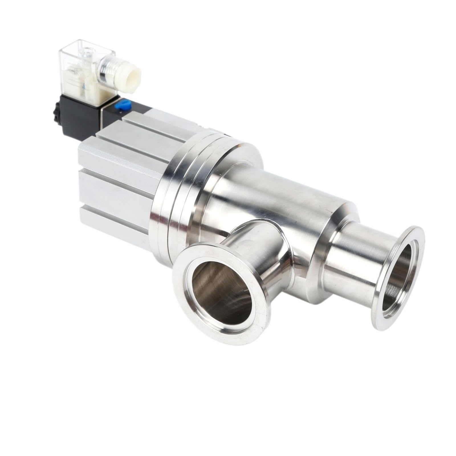 Owytmabq Dc24v Ss304 Flanges Pneumatic Valves Ac220v L-Shaped Angle High Vacuum Bellow Sealed Kf25(Kf25 1025G,)