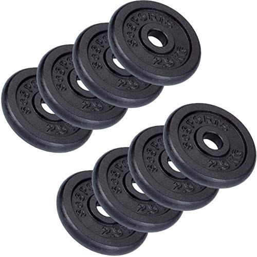 ScSPORTS 20 kg Hantelscheiben-Set 8 x 2,5 kg Gusseisen Gewichte 30/31 mm Bohrung, durch Intertek geprüft + bestanden (1)