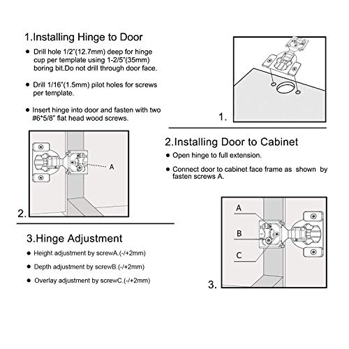 Goldenwarm 10 Pack Soft Close Kitchen Cabinet Hinges Cabinet Door Hinges Kitchen Cabinet Hinges Brushed Nickel Cabinet Hinges Stainless Steel Hinges #TOP6