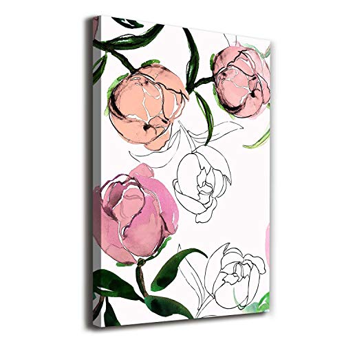 Peintures sur toile de pivoines 70x100 Tulup avec châssis de qualité supérieure