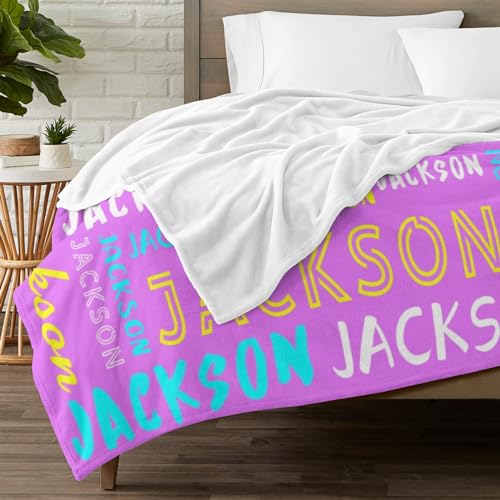 Personalized Name Blanket Customized Baby Blankets for Girls Boys Adults Monogrammed Blankets and Throws Christmas Birthday Mothers Fathers Valentines Day Gift
