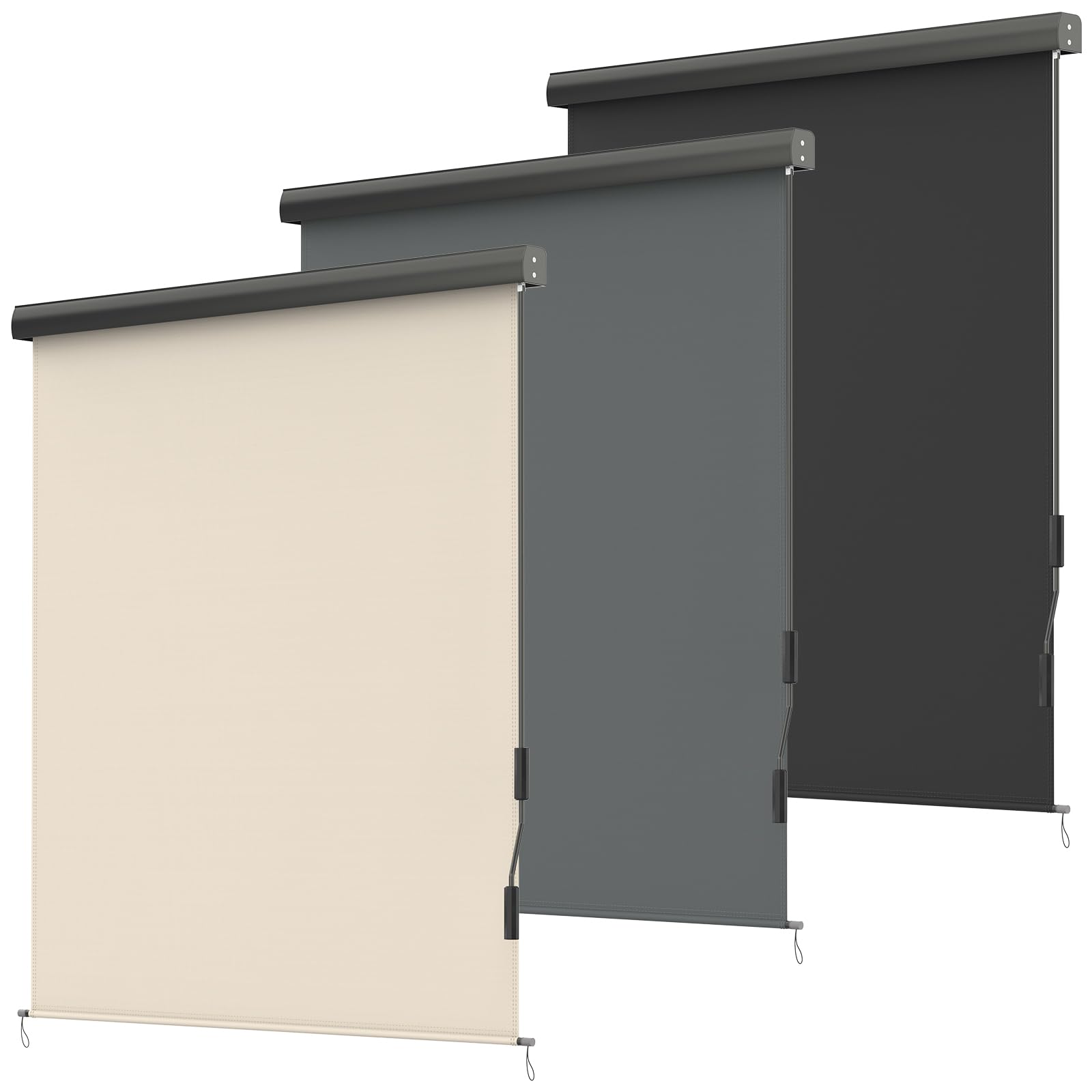 Huracan Store Vertical Extérieur 160 x 250 cm, Protection Solaire en Aluminium avec Manivelle, Résistant à l'eau, Store de Jardin, Store de Terrasse, Balcon Brise-Vue, Anthracite