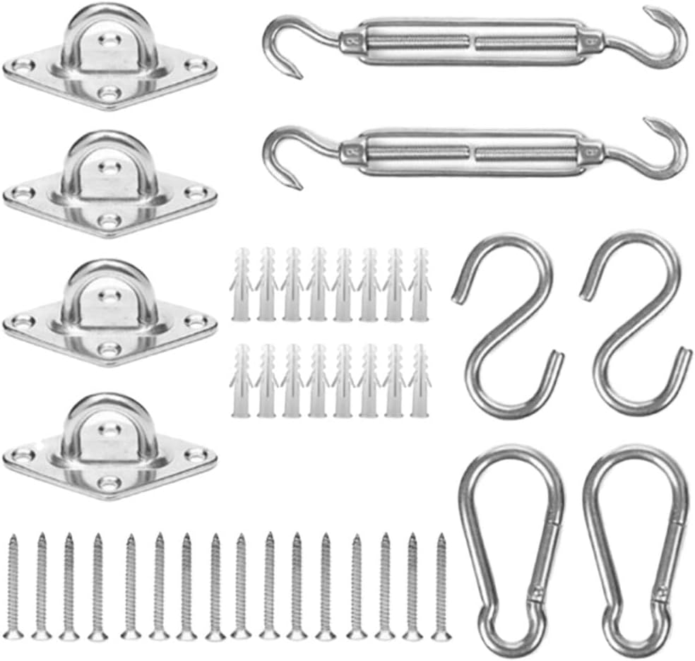 Milageto サンシェードセイルハードウェアキット スーパーヘビー 長方形およびスクエアサンシェードセイル用 3サイズを選択 おしゃれ