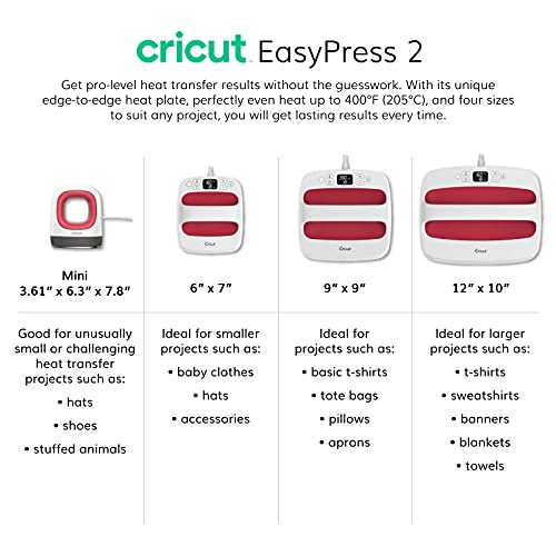 Cricut EasyPress 2 9"x9" machine de transfert de chaleur precise couleur menthe - 8