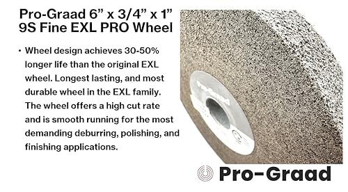 Image of EXL PRO Convolute Deburring Polishing Wheel - 6 inch x 3 /4 inch x 1 inch 9S Fine Silicon Carbide - Professional Grade - Metal Deburring, Finishing and Polishing Wheel - (1 Pack)