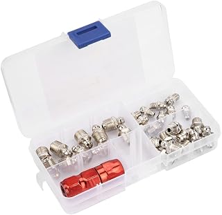 Niple de graxa, lubrificação mecânica comumente usado 31pcs armazenamento fácil acessórios de mamilo de graxa resistente à ferrugem com caixa de plástico para automotivo