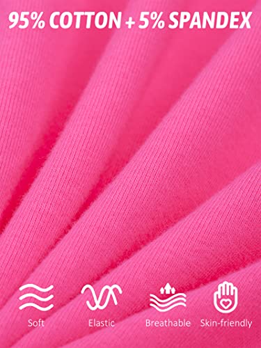 Poroka 4 Pack Girls Cotton Short Sleeve T-Shirts Girl Puff Sleeve Tees Basic T-Shirt Solid Crew Neck Tee2