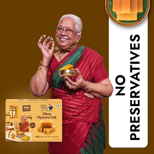 Image of Sweet Karam Coffee Ghee Mysore Pak - 100g | No Maida or Preservatives | Traditional South Indian Sweet | Soft & Rich Melt-in-the-Mouth Texture | Authentic Homemade Recipe | Perfect Festive treat