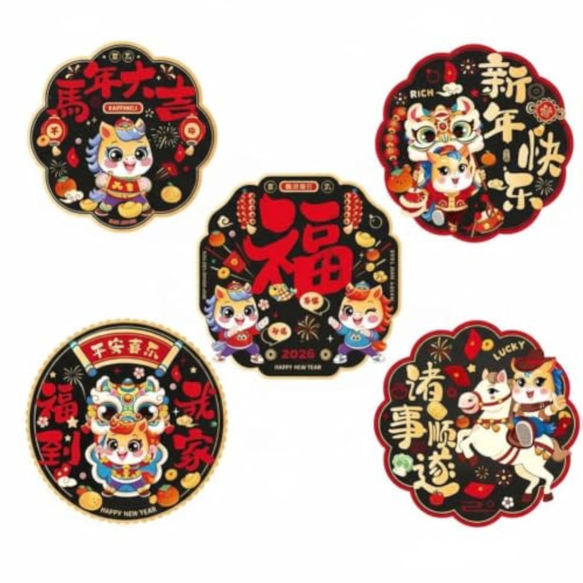 Electrostatic Glass Decal, Chinese New Year Door Decor