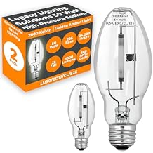GoodBulb 50-Watt High Pressure Sodium HID Light Bulb E26 Medium Base ED17 ANSI Code S68 High Output HID Light 2000K Warm White Clear Finish 24000 Life Hours Pack of 2