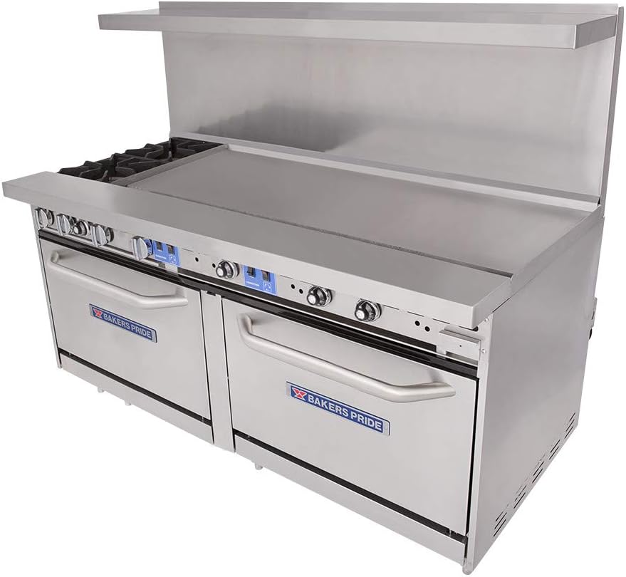 Bakers Pride 2 Burner 60" Griddle 72" Range 72-BP-2B-G60-S30
