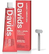 Davids Natural Toothpaste for Kids & Adults, Strawberry & Watermelon, Flouride Free, SLS Free, An...