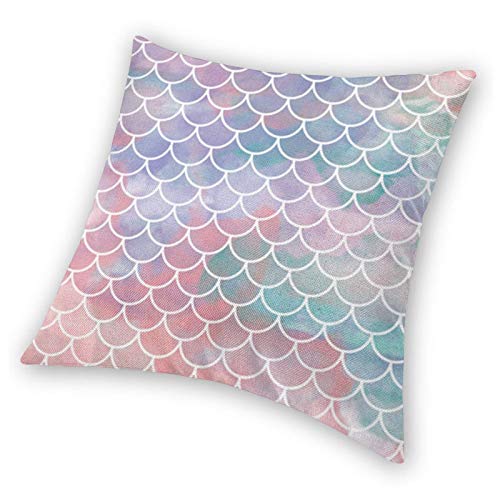 Tumzfhq Throw Pillow Cover 18X18 Inch With Hidden Zipper Mermaid Scales Decorative Soft For Sofa Couch Home Bed Square Car #TOP2