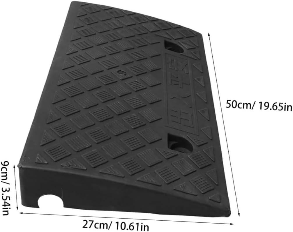 Plastic Vehicle Curb Ramp 50x27x9cm Black Rubber Triangle Loading Ramp for Cars Motorcycles Scooters Automotive Accessory