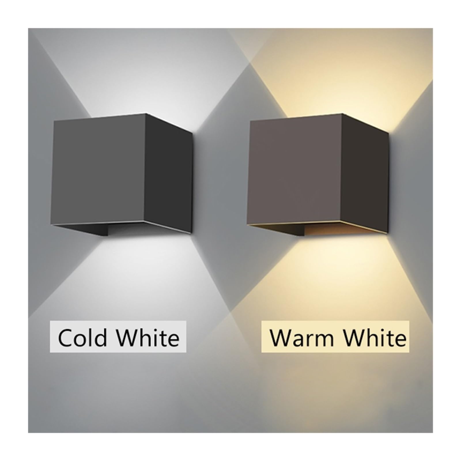 Kinkiet LED Zewnętrzny/wewnętrzny, Wodoodporny, IP 65, Montowany Na Powierzchni, Lampa Ścienna W Górę I Dół, 9, AC 90-260 V Elastyczna Regulacja(Cool White(5500-7000K),4 pieces)