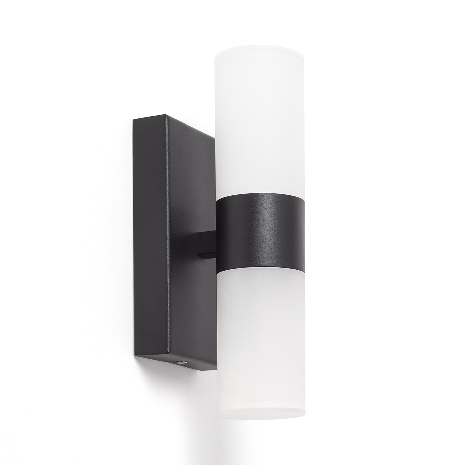 LEDKIA LIGHTING Aplique de Pared Baño Aluminio y PC Arvery Negro Decoración Salón, Habitación, Dormitorio