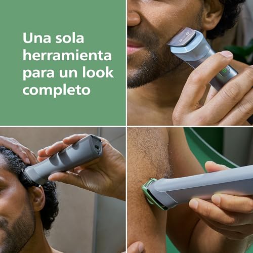 Miniatura 2 de Philips Recortadora todo en uno de 12 en 1 Serie 5000 - Afeitadora y cortapelos hombre para rostro, cabeza y cuerpo, cuchillas de acero autoafilables, 20 longitudes, recargable, MG5952/30