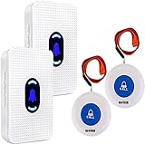 【Einfach zu installieren】 2 Pager / Empfänger, praktisch für oben und unten oder wie die Küche / Waschraum, in der geschlossen und laut separat installiert werden kann.