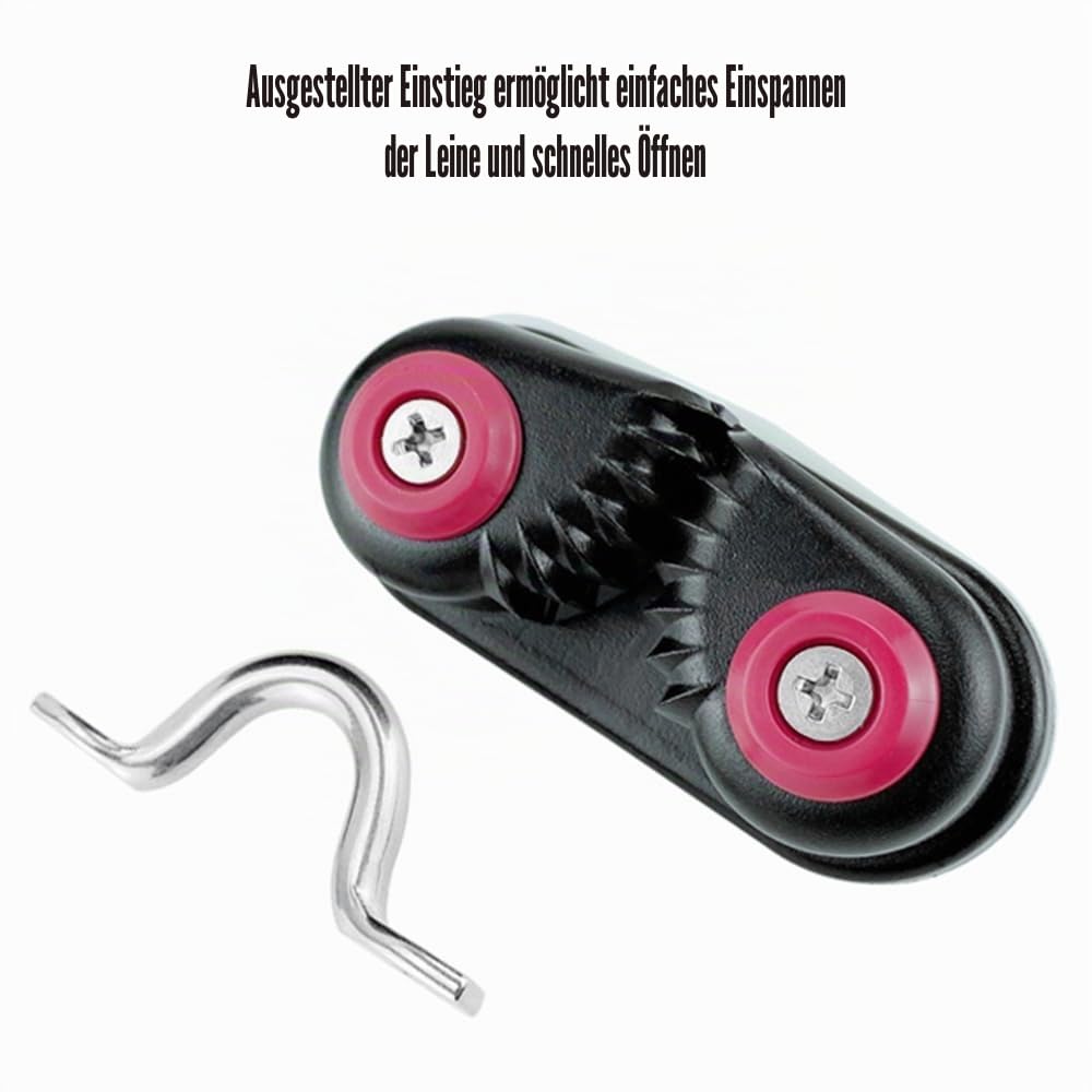 MiOYOOW 2 Stück Nockenklampe, Marine Kugellager Nockenklampen Fairlead, Maximaler Leinendurchmesser 15mm, Kajak Aluminium Nockenklampe für Segelboot, Kajak, Boot, Kanu