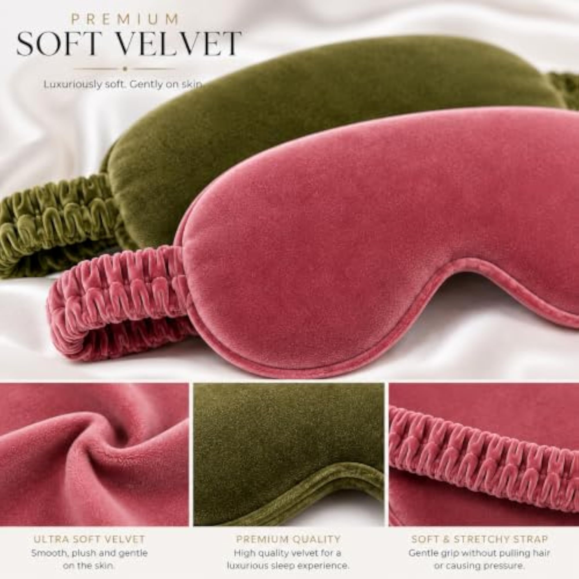 Eye Sleep Mask for Men & Women Soft Light Blocking Adjustable Strap